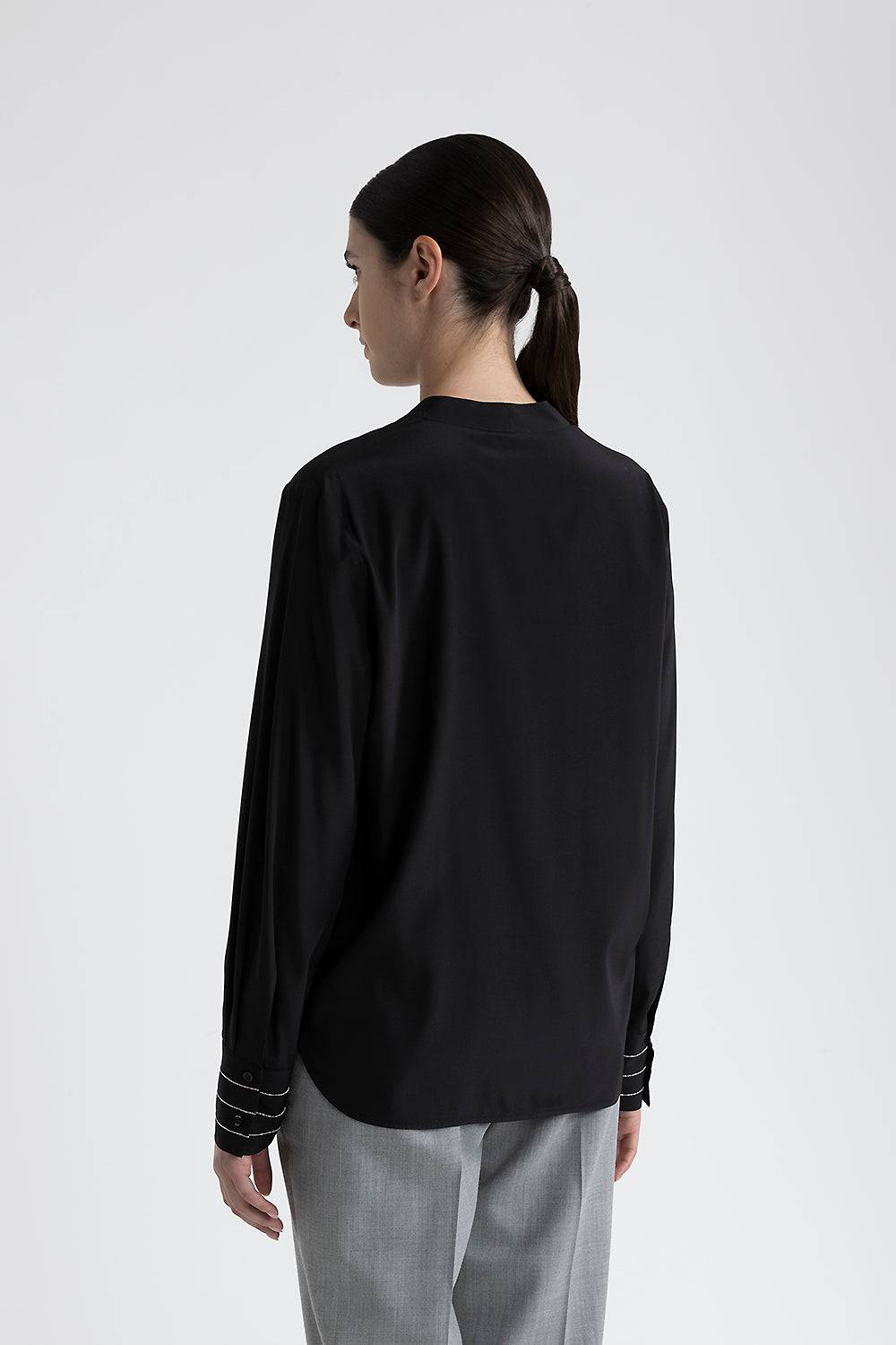 Peserico Blusa scollo a V in crepe de chine di seta Consegna Veloce