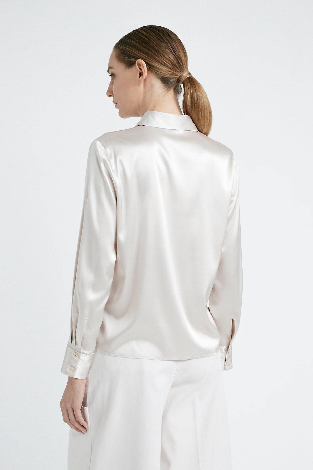 Peserico Camicia in raso di seta stretch Promozione Limitata
