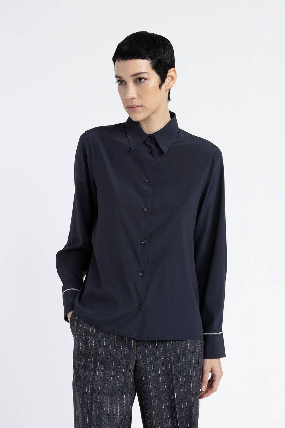 Peserico Camicia in crepe de chine di seta stretch Fino Al -60%