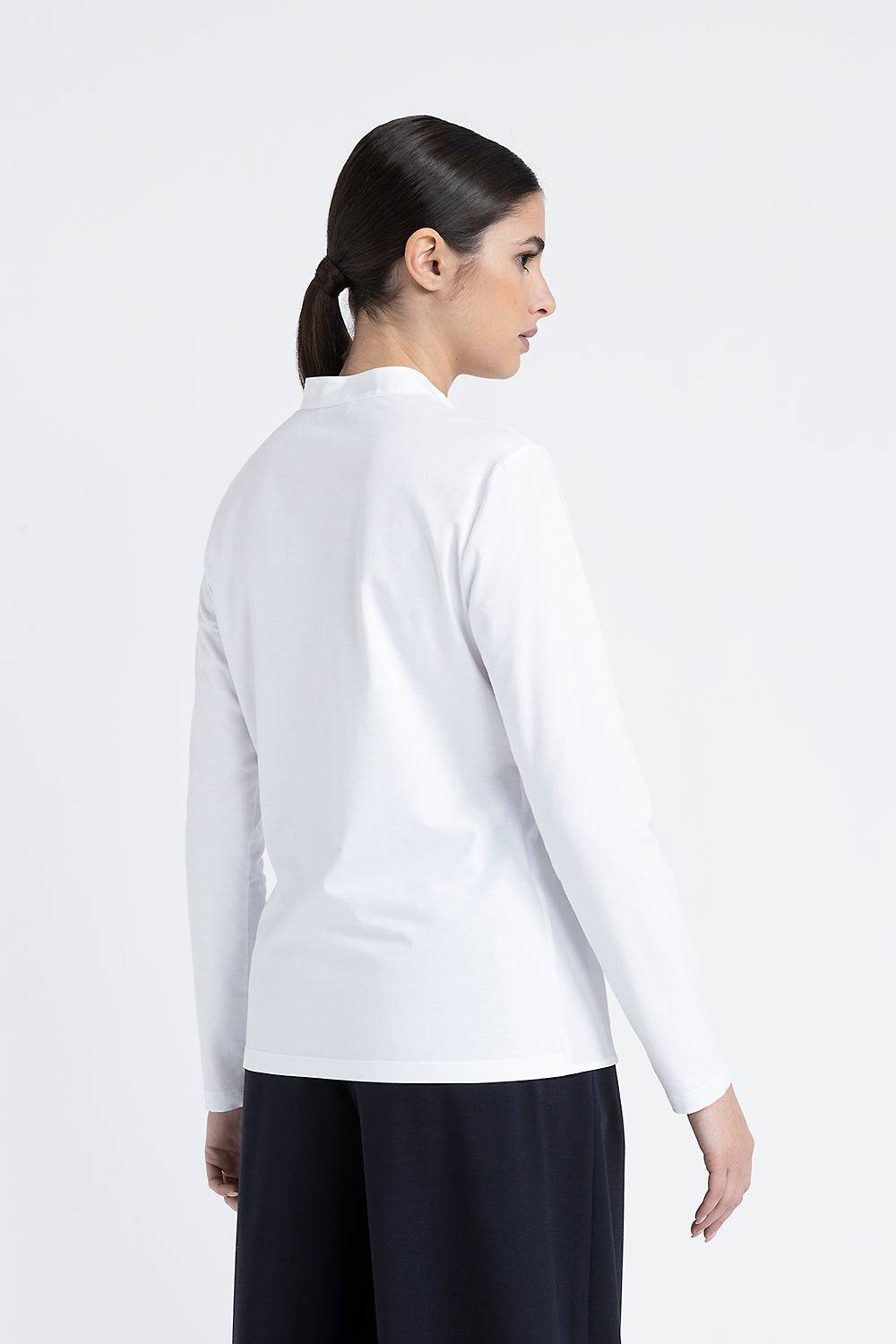 Peserico Camicia coreana in popeline e jersey di cotone Shopping Online