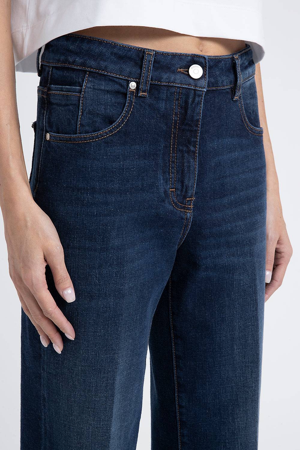 Peserico Pantalone in denim di cotone stretch Sottocosto