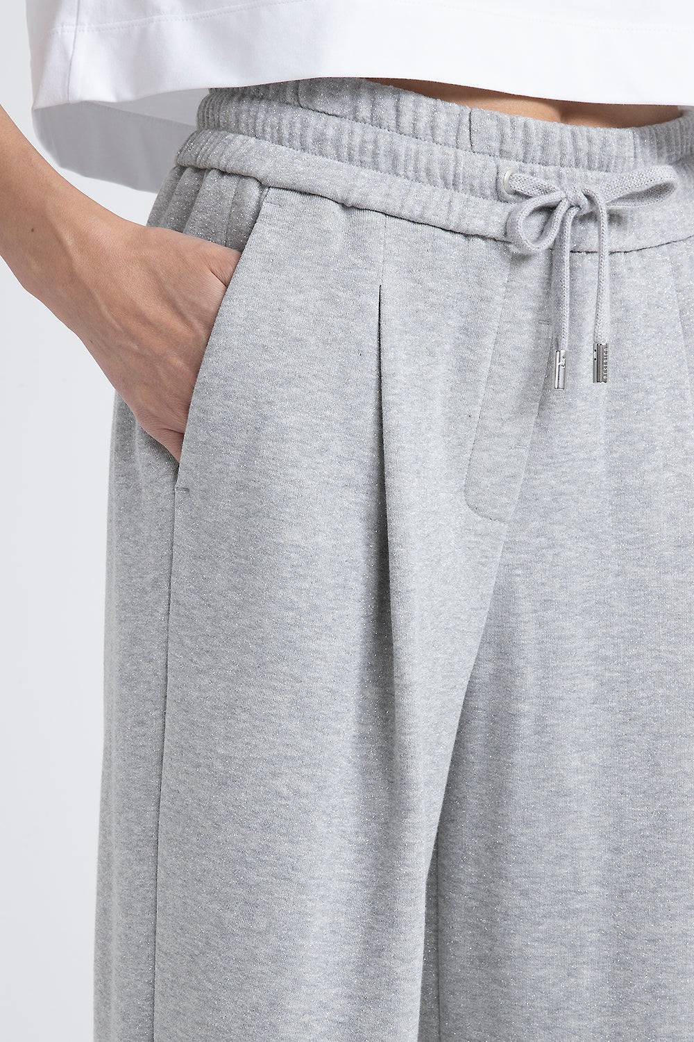 Peserico Pantalone in felpa garzata di cotone lurex Sconto