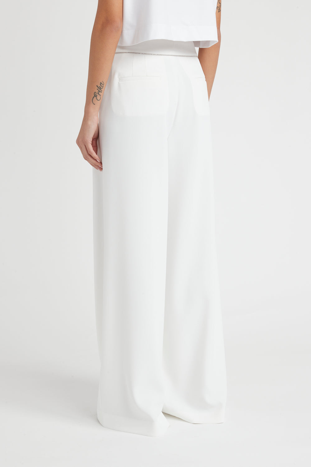 Peserico Pantalone palazzo in fluido cady crepe Online