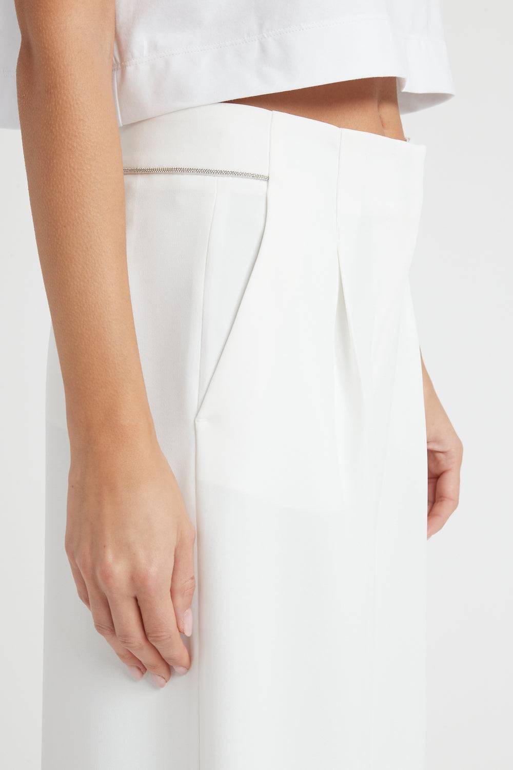 Peserico Pantalone palazzo in fluido cady crepe Online