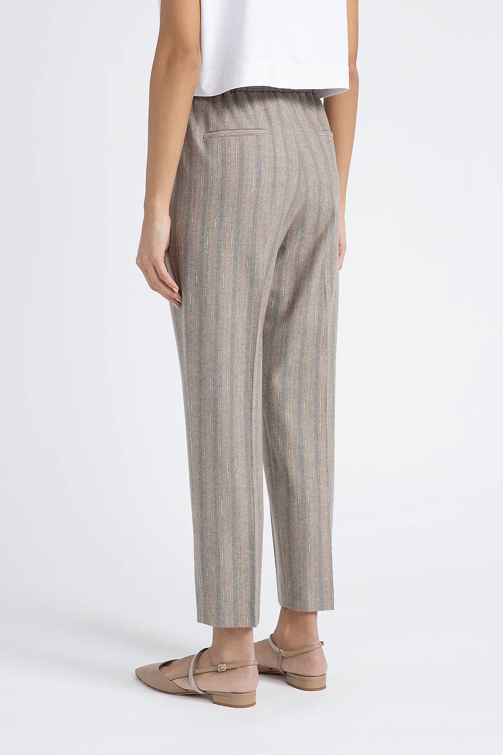 Peserico Pantalone con elastico in flanella di lana stretch In Vendita