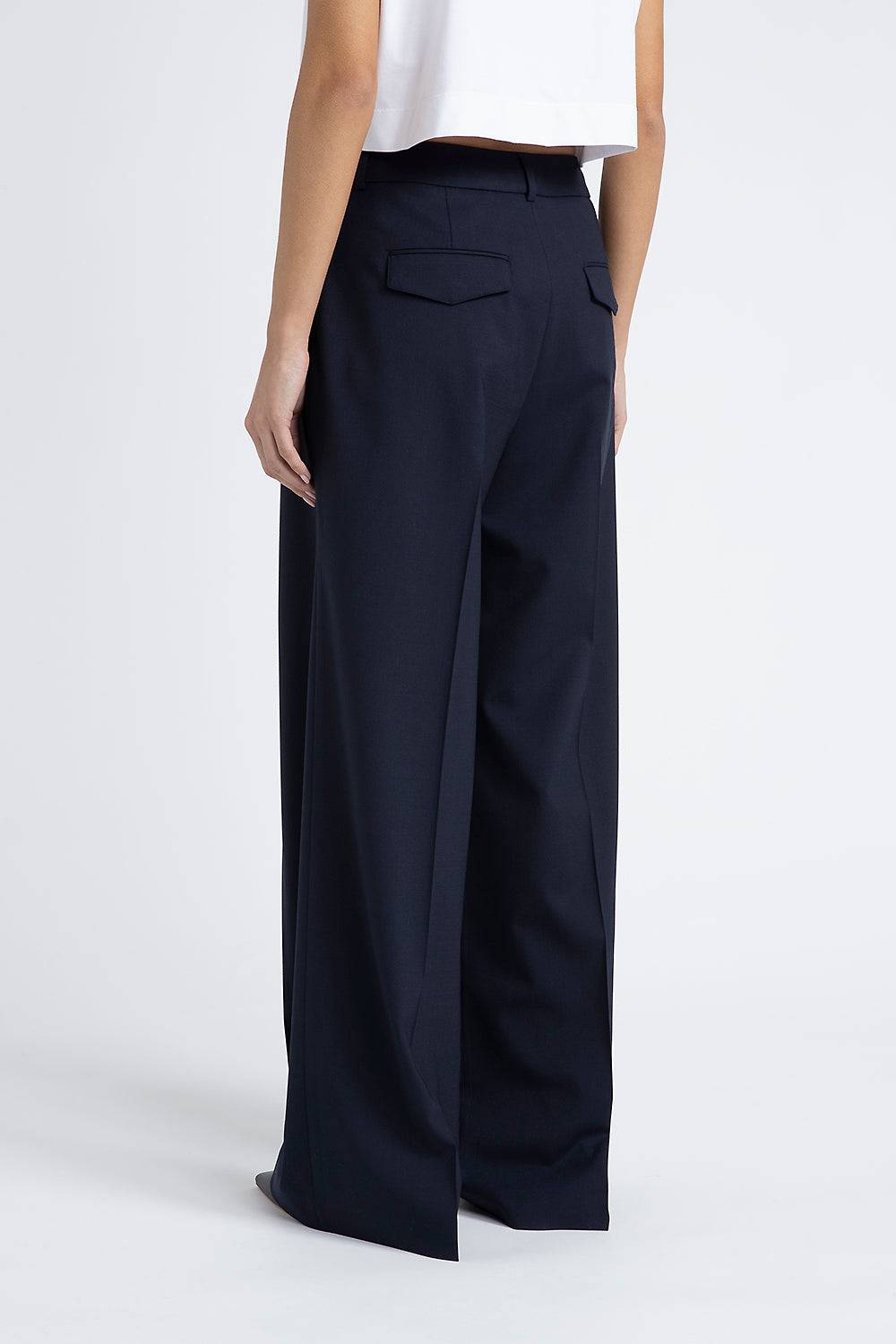 Peserico Pantalone palazzo in lana tecnica Saldi