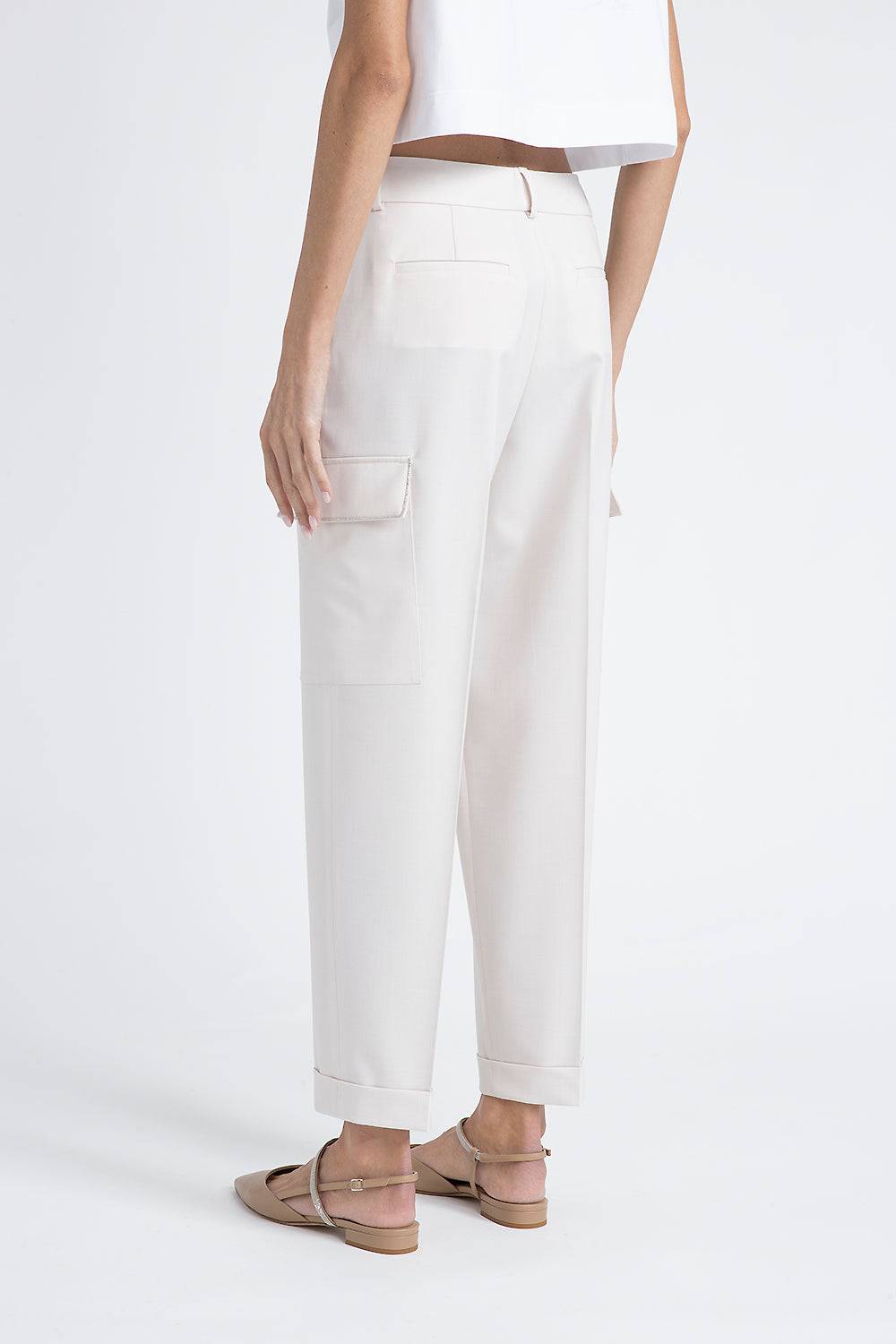 Peserico Pantalone carrot in twill di lana tecnica Qualità Garantita
