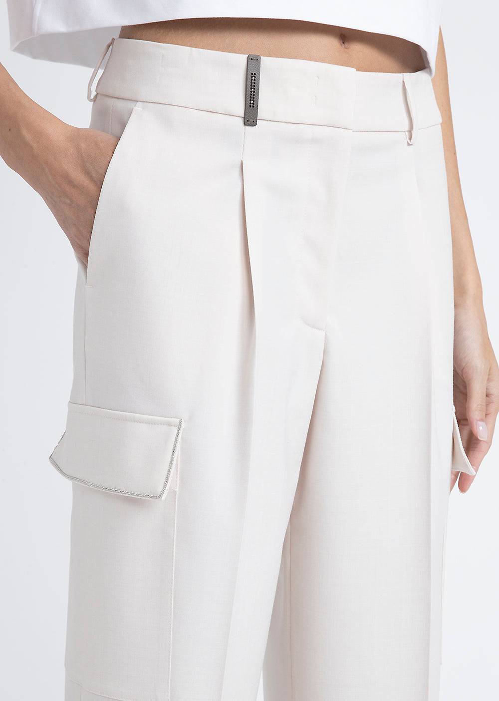 Peserico Pantalone carrot in twill di lana tecnica Qualità Garantita
