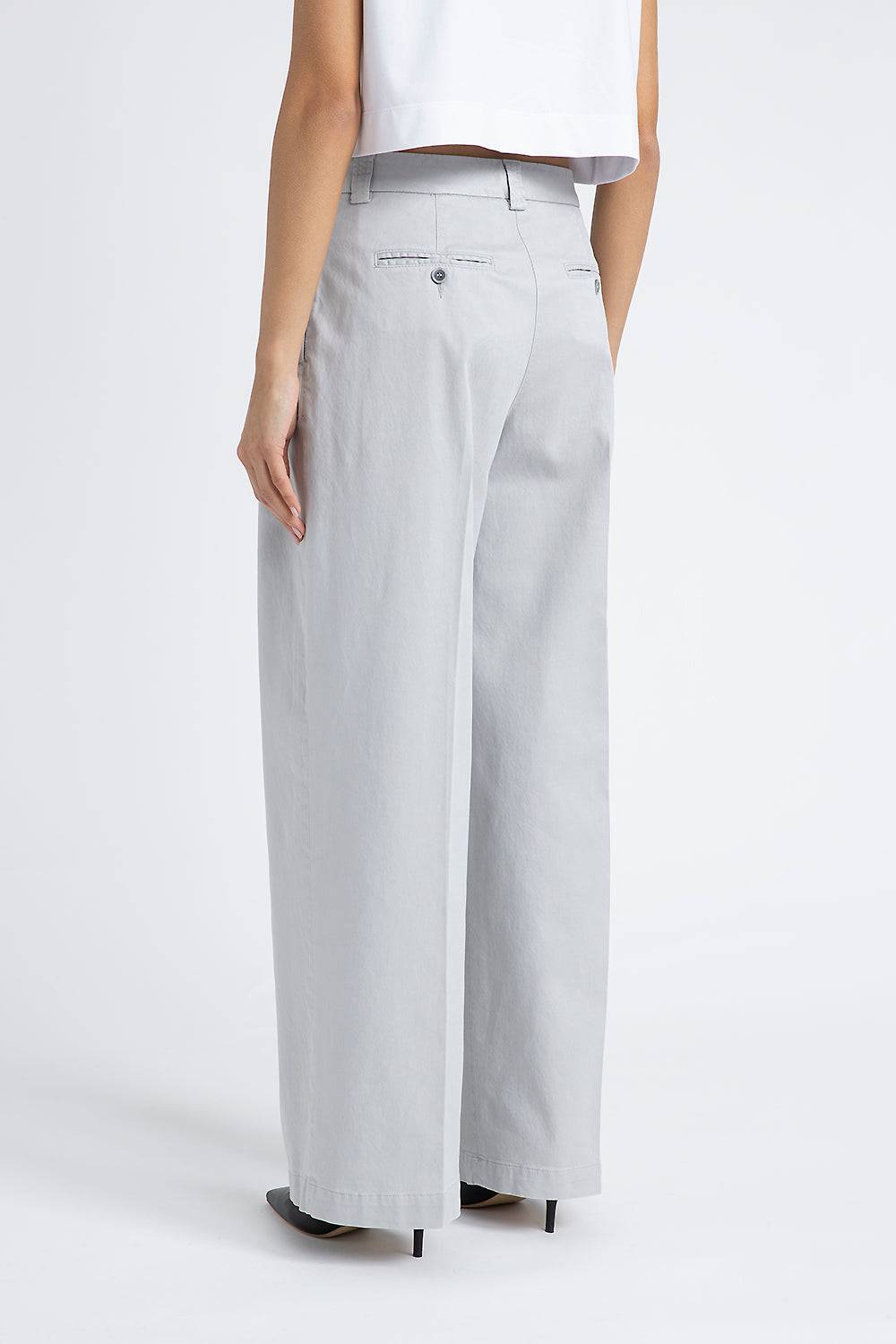 Peserico Pantalone con pieghe in gabardina di cotone seta e tencel Vendita Calda