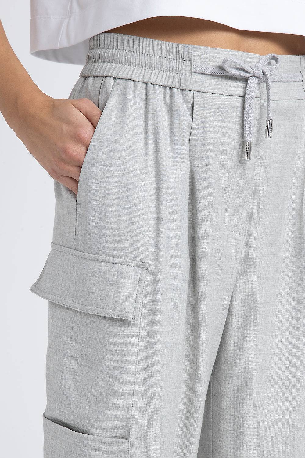 Peserico Pantalone baggy con tasche cargo in lana viscosa Vendita Economica