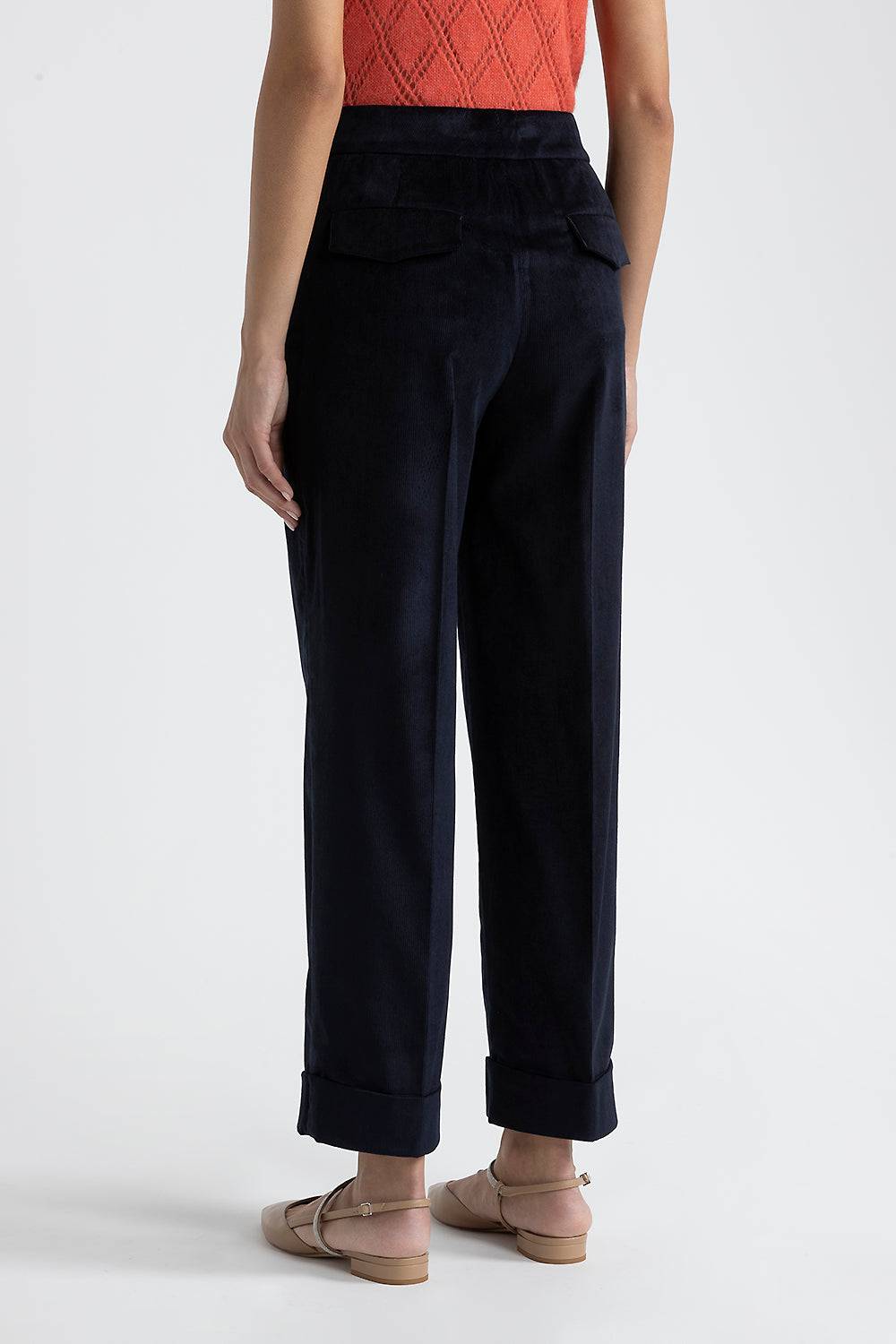 Peserico Pantalone straight in velluto 2000 righe Vendite Flash
