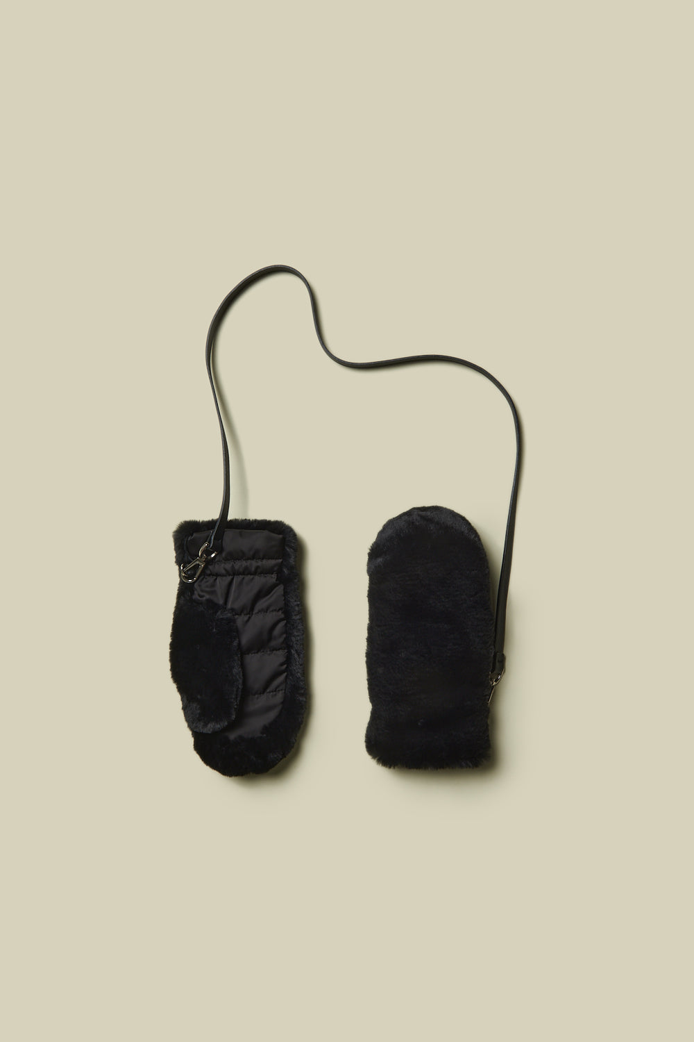 Peserico Guanto muffola in eco-pelliccia e nylon