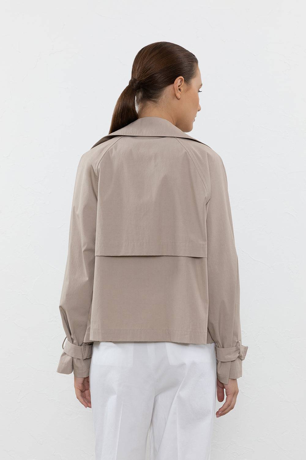 Peserico Trench corto in gabardina di cotone tecnica Vendita Economica