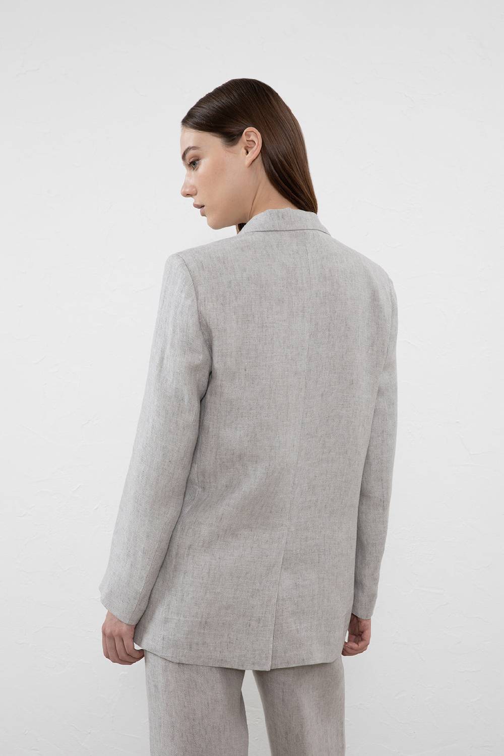 Peserico Blazer doppiopetto in puro lino Vendite Flash