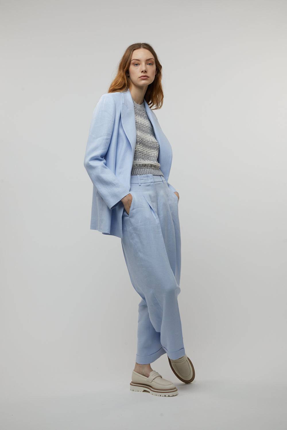 Peserico Blazer doppiopetto in gabardina di puro lino Negozio