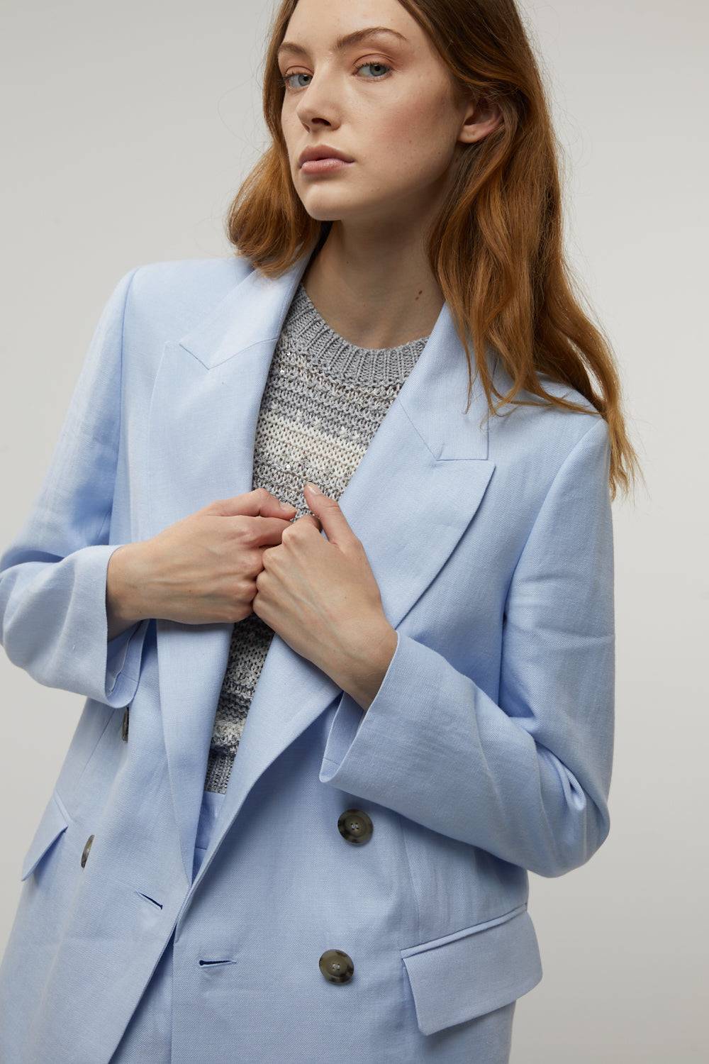 Peserico Blazer doppiopetto in gabardina di puro lino Negozio