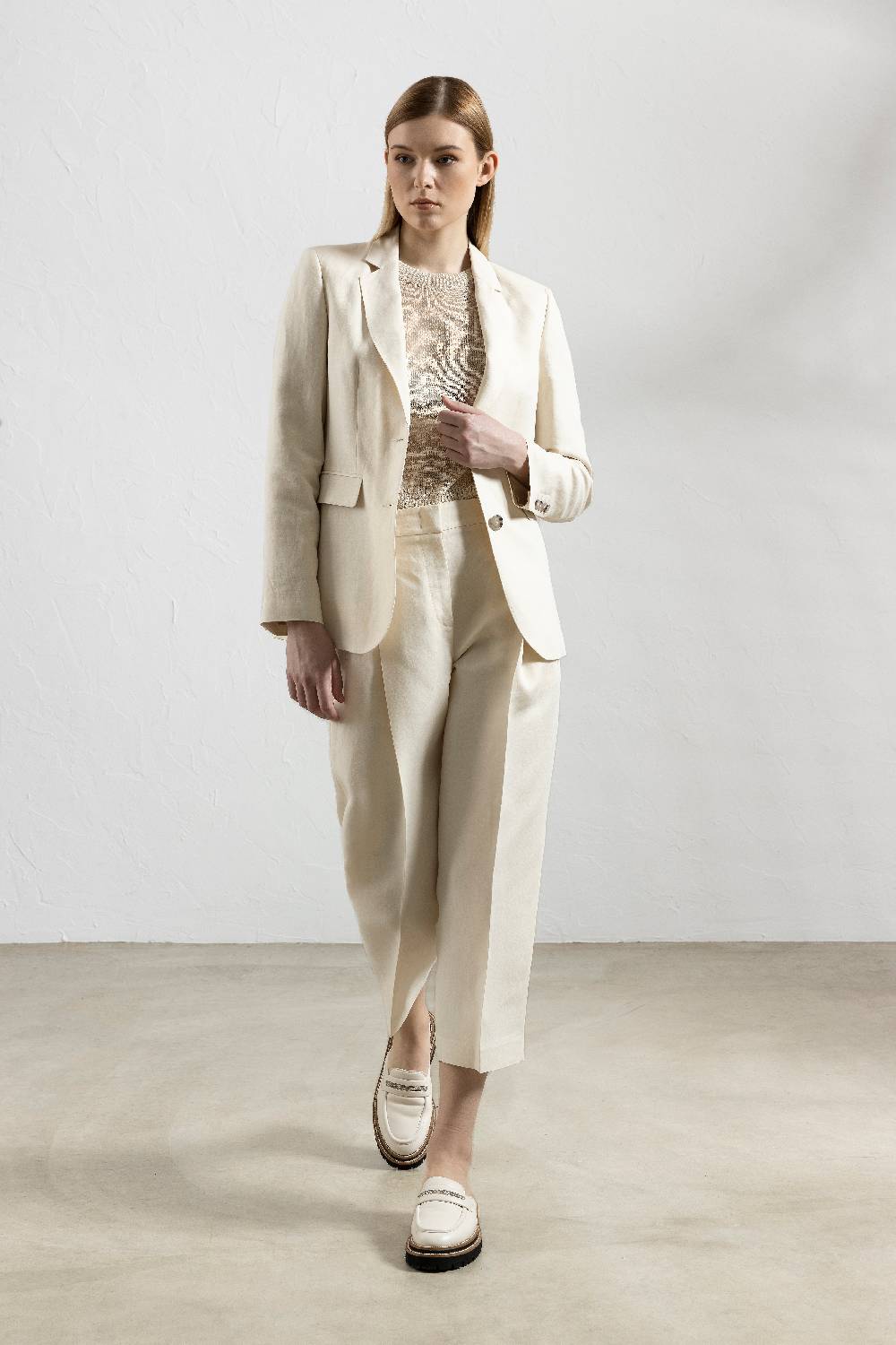 Peserico Blazer monopetto in lino e viscosa Nuova