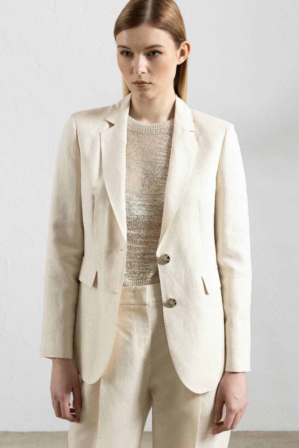 Peserico Blazer monopetto in lino e viscosa Nuova