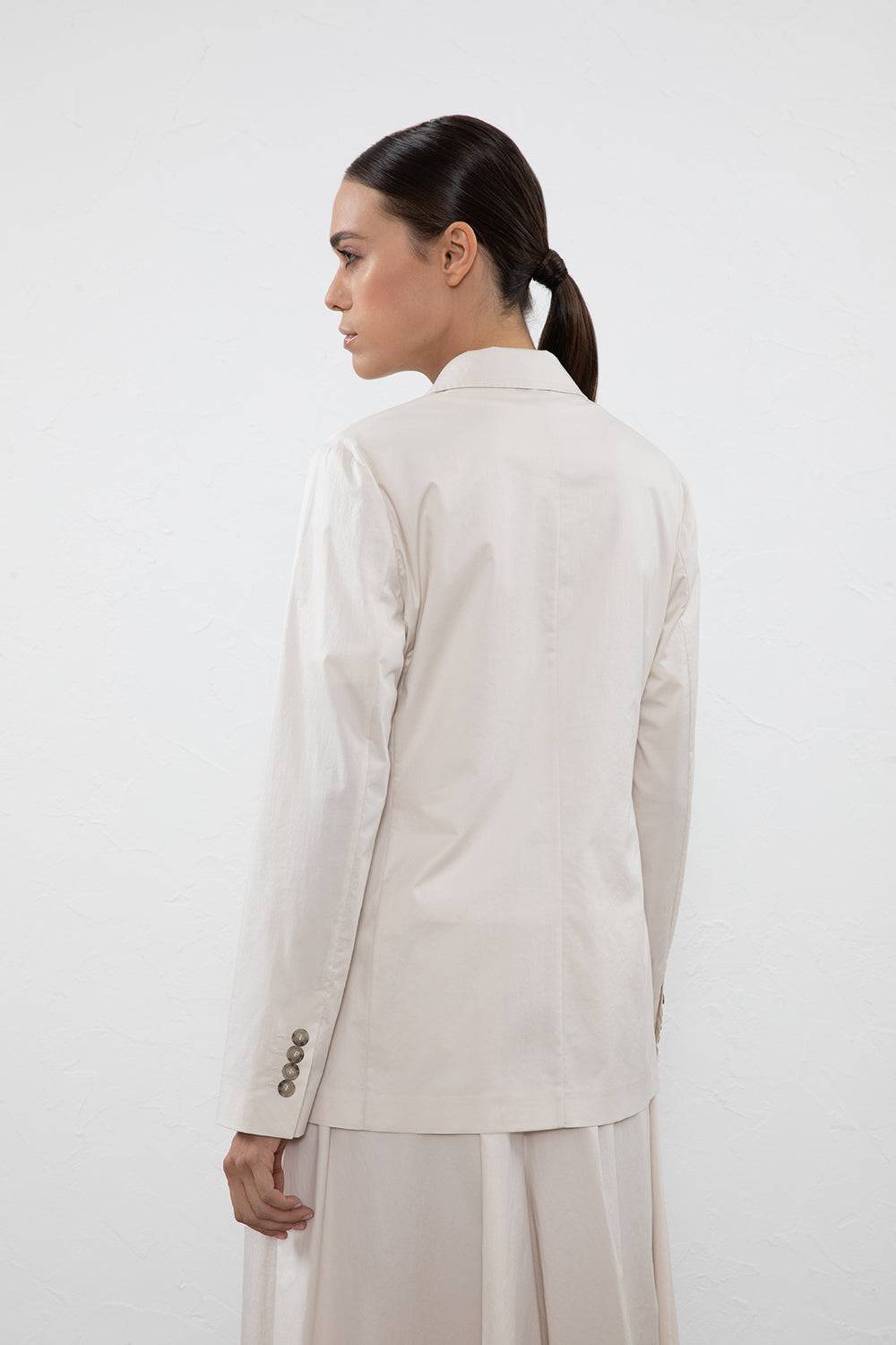 Peserico Blazer monopetto in raso leggero di cotone stretch Italy