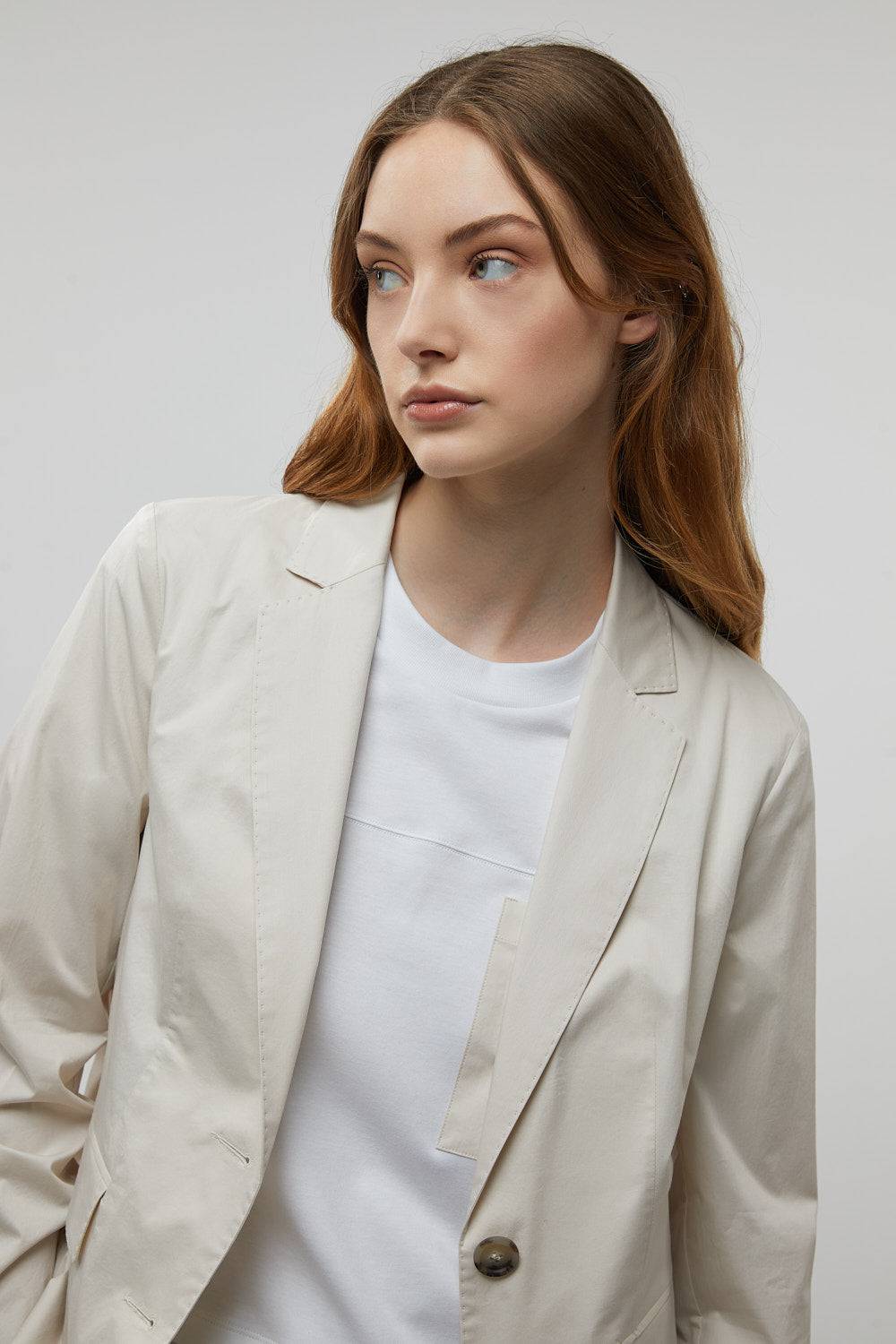 Peserico Blazer monopetto in raso leggero di cotone stretch Italy