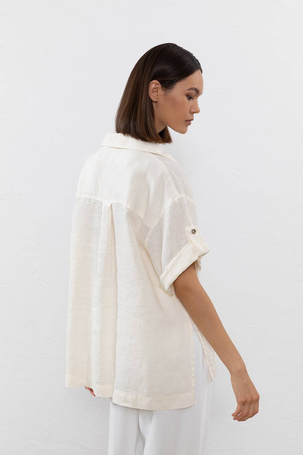 Peserico Blusa in tela di puro lino 2025