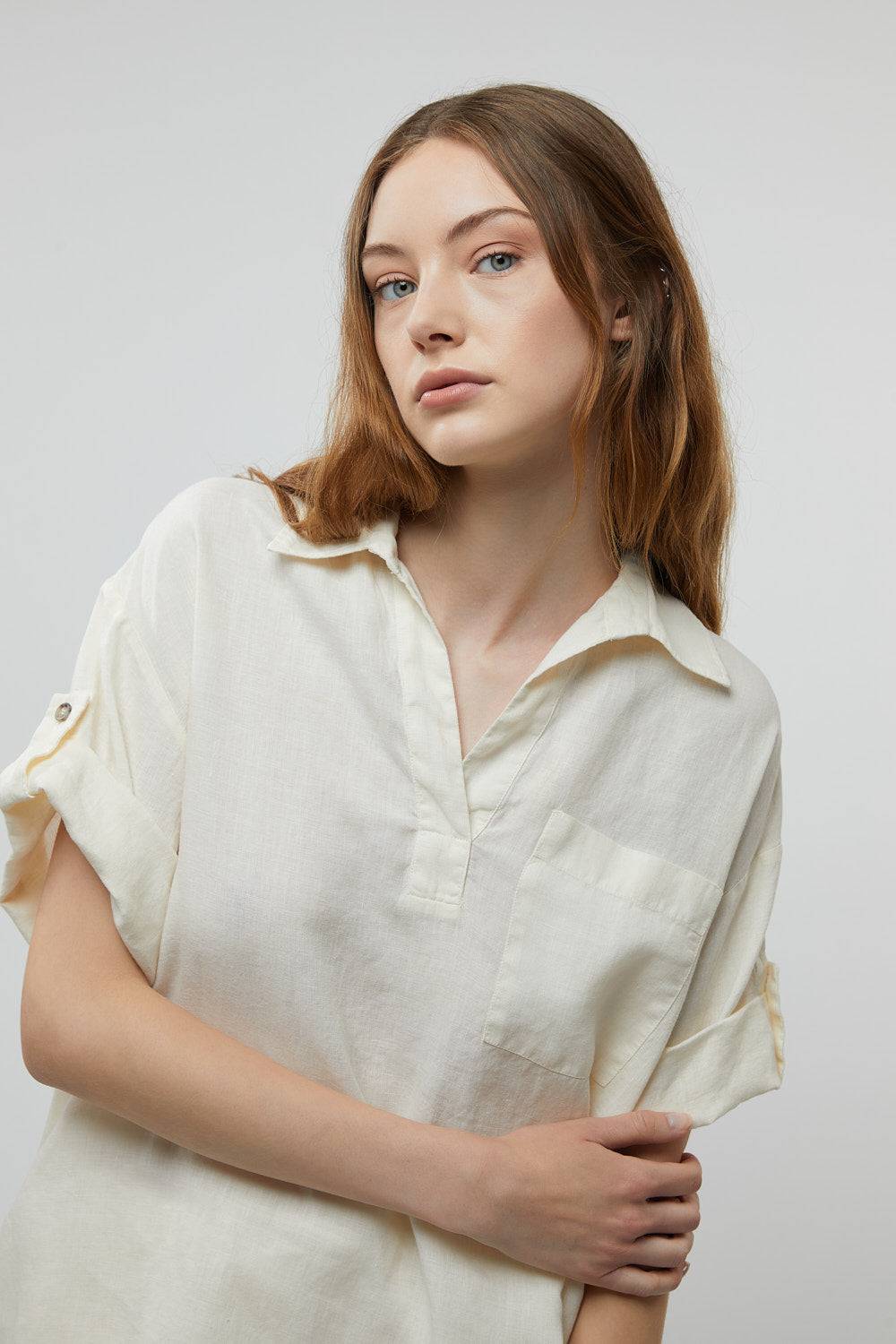 Peserico Blusa in tela di puro lino 2025
