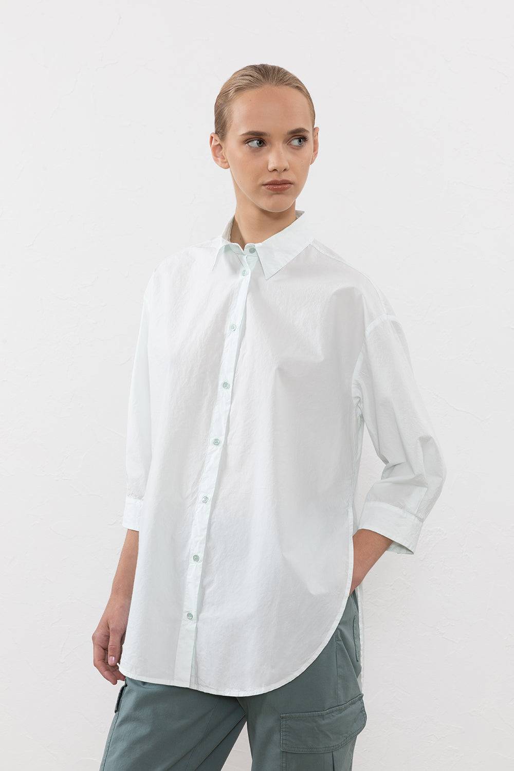 Peserico Camicia in popeline di cotone clean unito In Linea