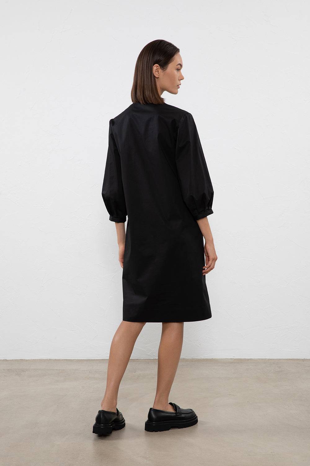 Peserico Abito midi in popeline di cotone stretch Presa