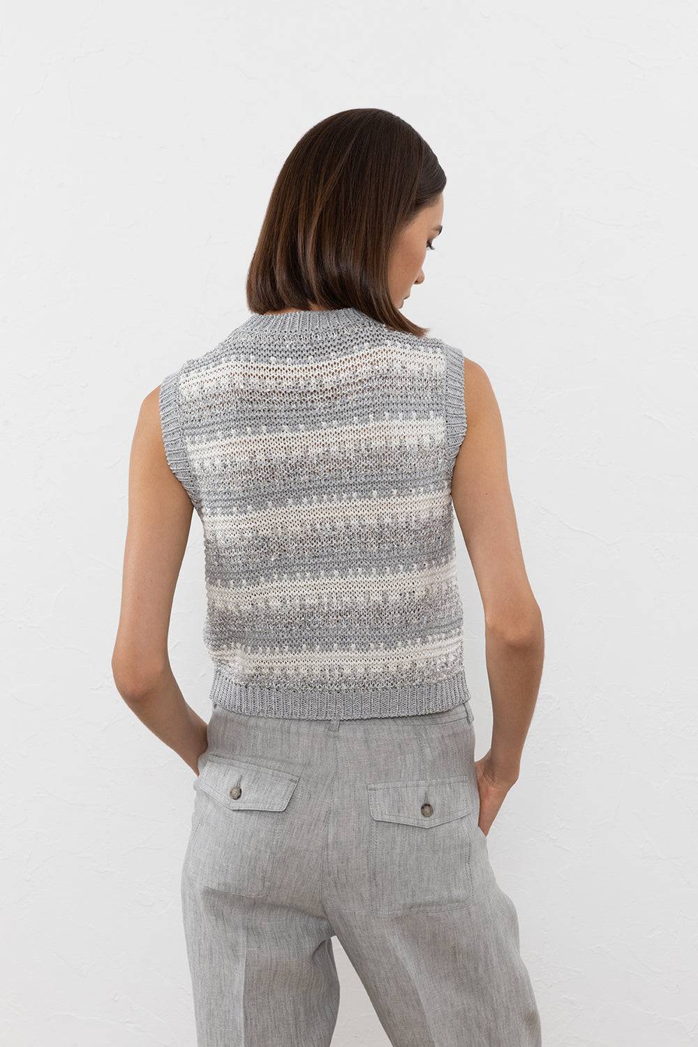 Peserico Top in filato di viscosa, lino, lurex e paillettes Offerte