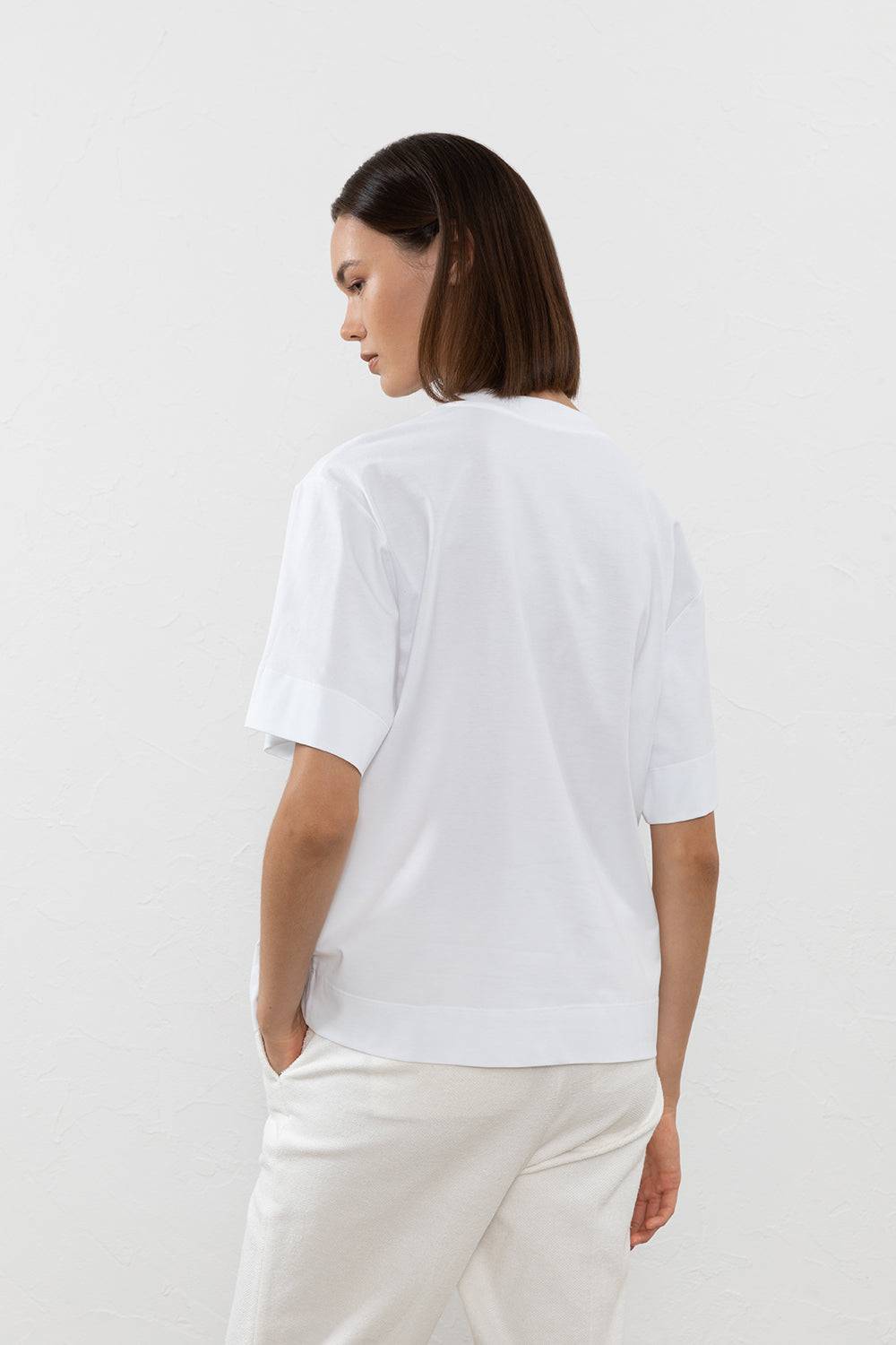 Peserico T-shirt in jersey di cotone Vendita Calda