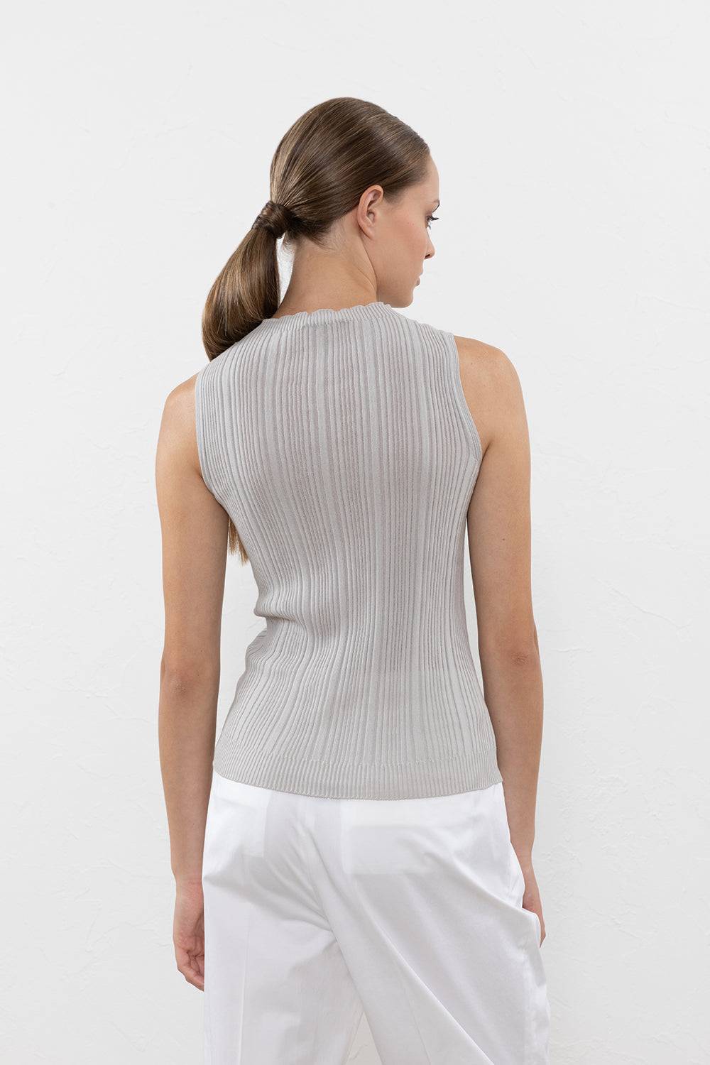 Peserico Top in filato di puro cotone crepe Vendita Economica
