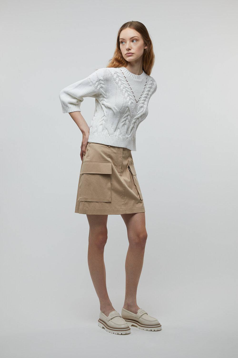 Peserico Gonna in gabardina leggera di cotone pettinato Vendite Flash