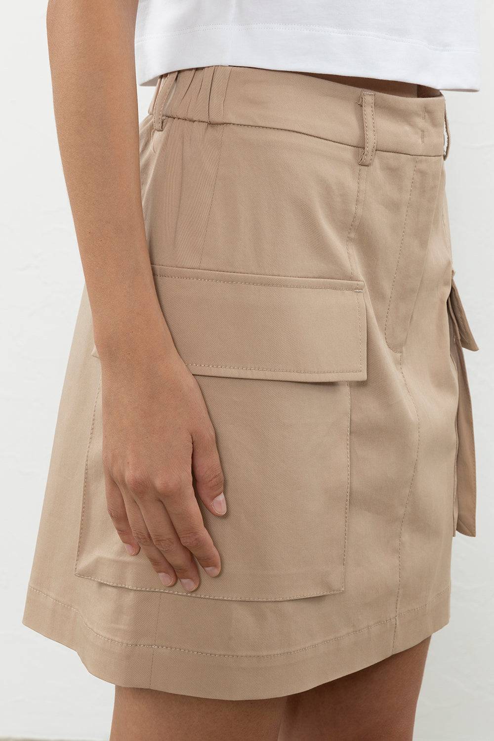 Peserico Gonna in gabardina leggera di cotone pettinato Vendite Flash