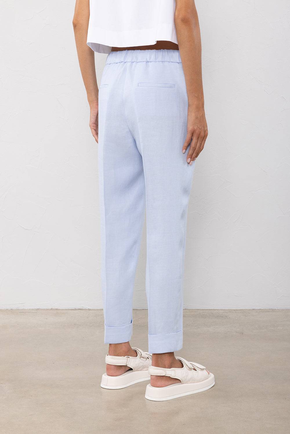 Peserico Pantalone in gabardina di puro lino Moda