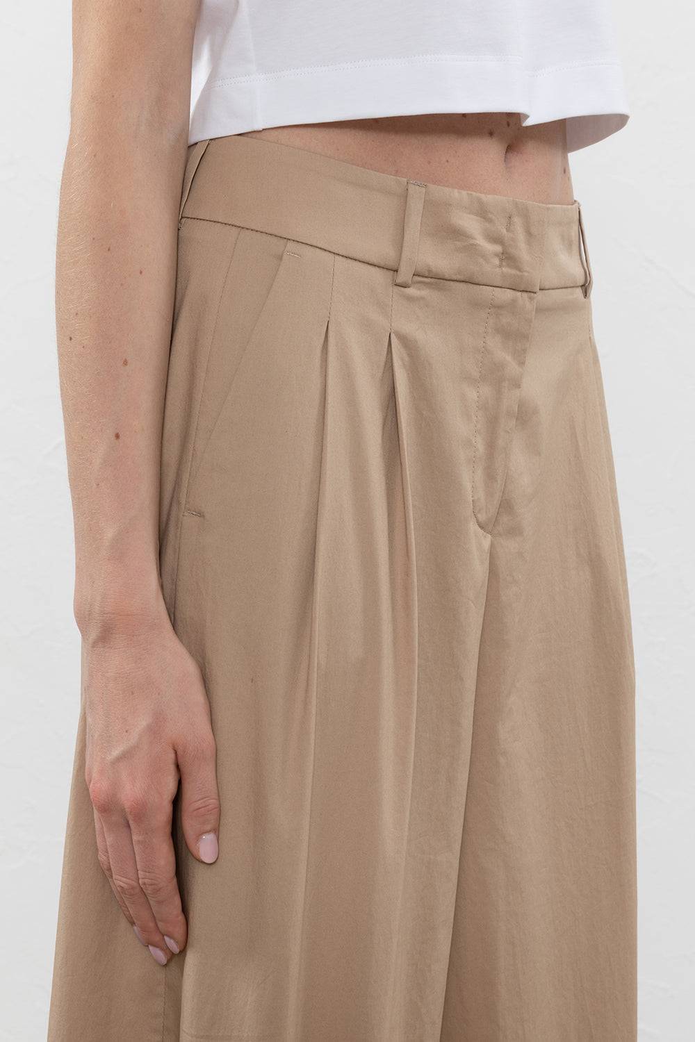 Peserico Pantalone in raso leggero di cotone mano vela Black Friday Prezzi
