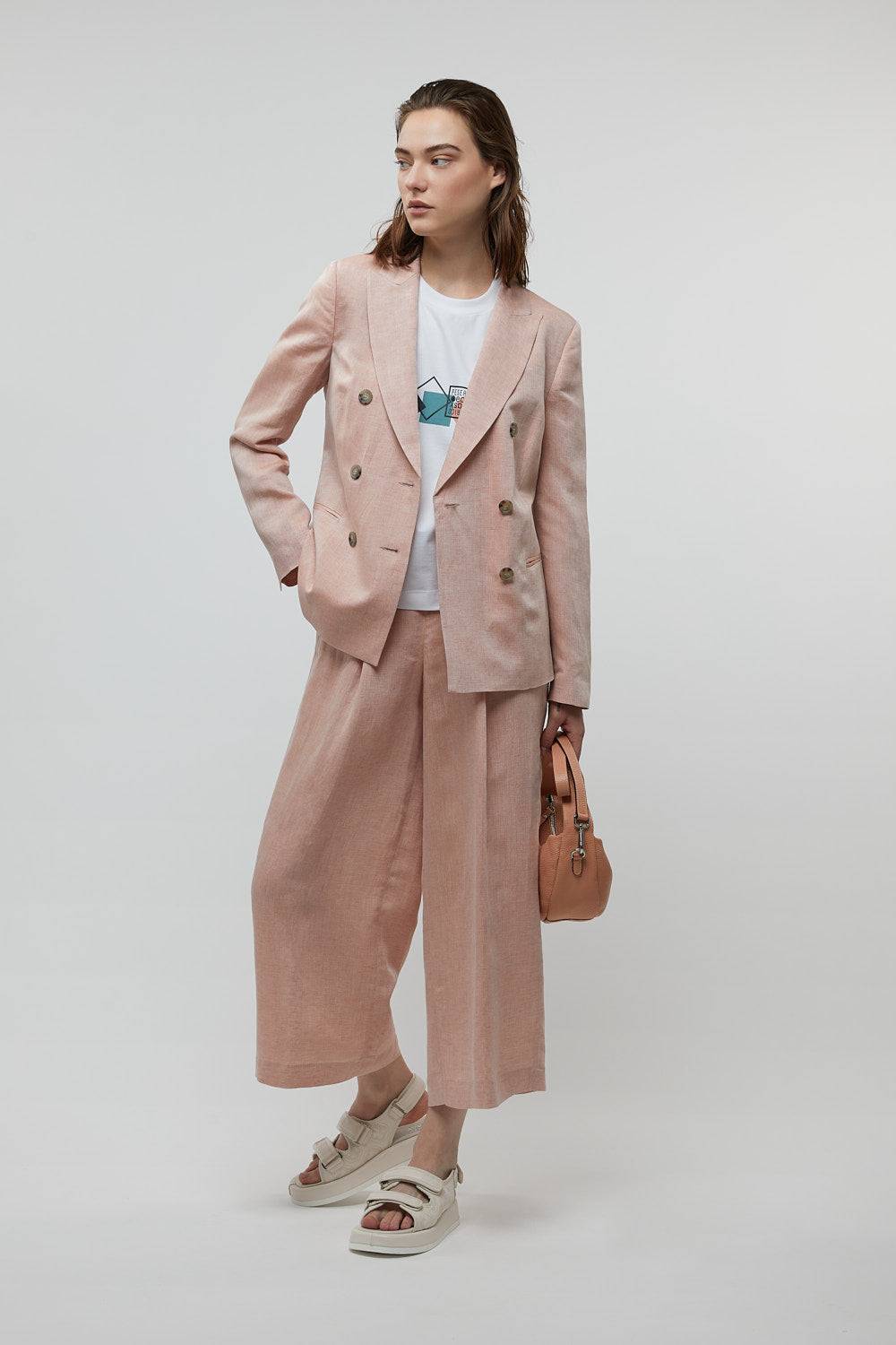 Peserico Pantalone in viscosa e lino Spedizione Gratuita