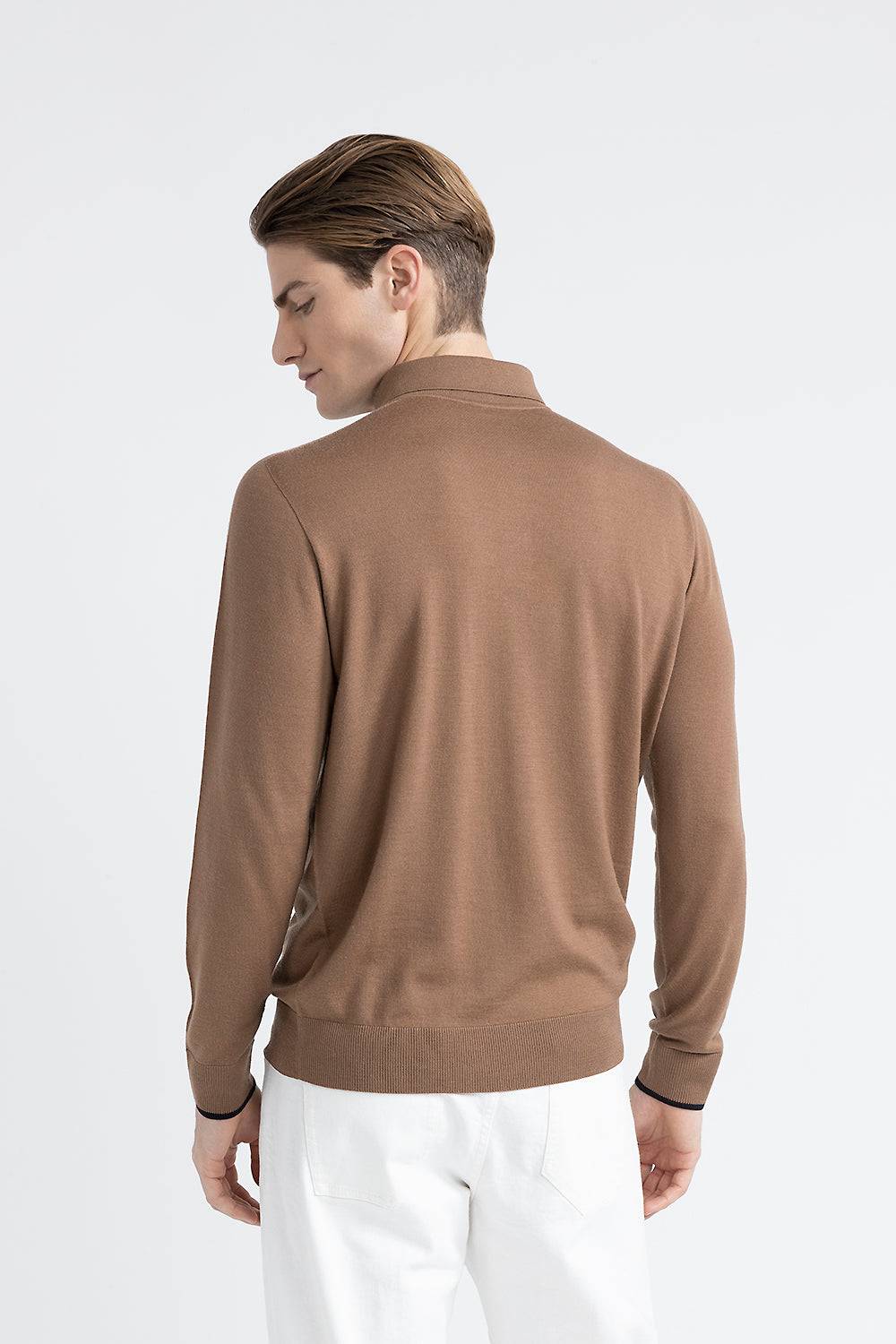 Peserico Maglia scollo a polo in pura lana vergine Sottocosto