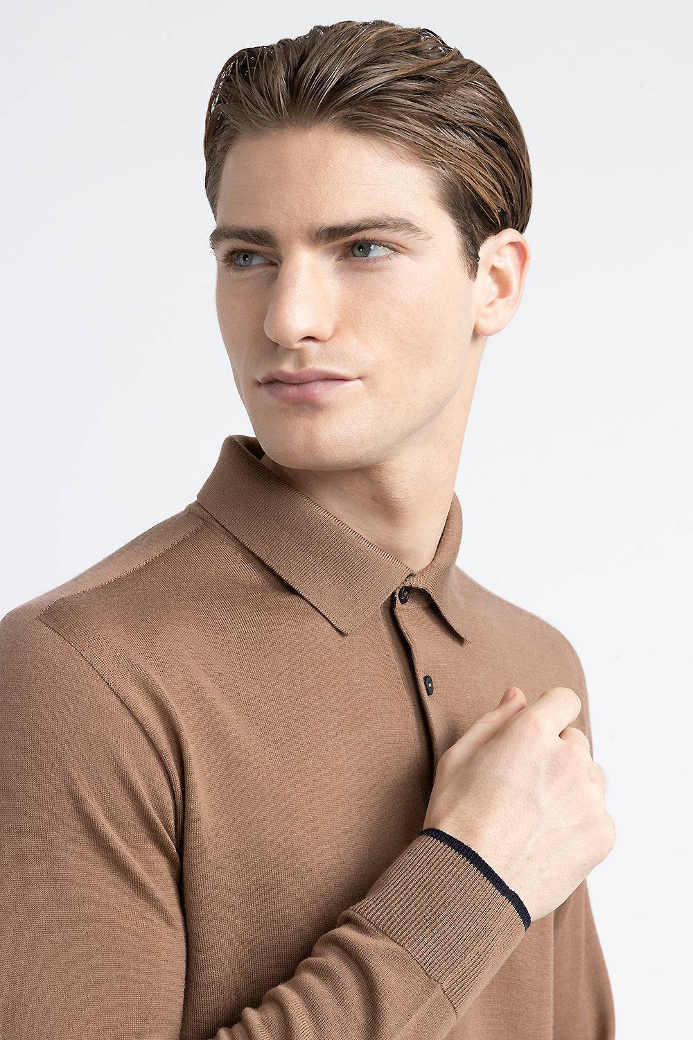 Peserico Maglia scollo a polo in pura lana vergine Sottocosto