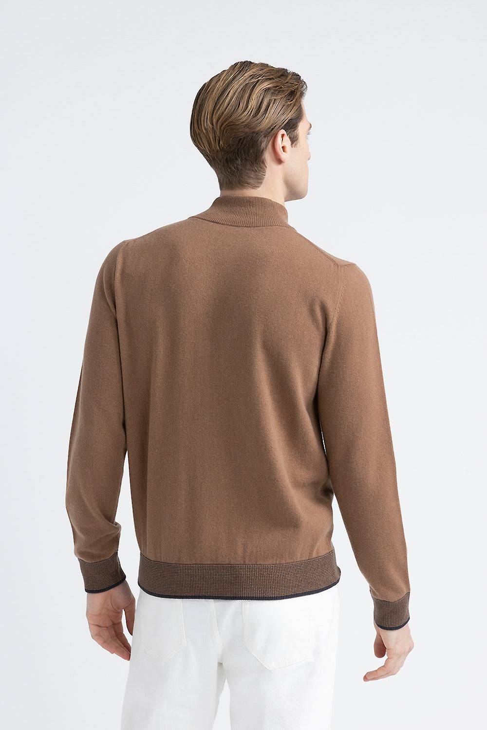 Peserico Maglia collo alto con zip in lana, seta e cashmere Online