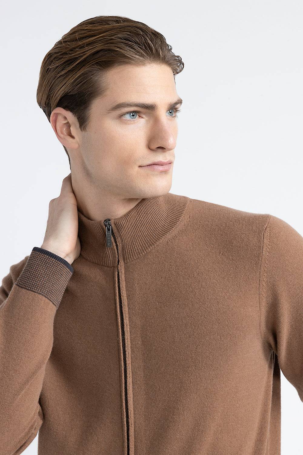 Peserico Maglia collo alto con zip in lana, seta e cashmere Online