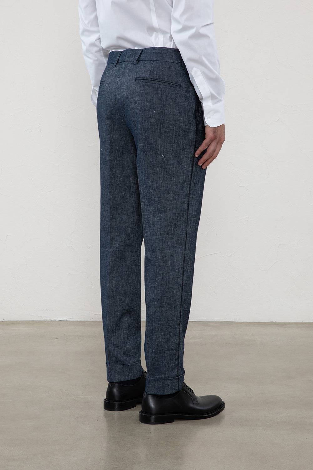 Peserico Pantalone flat in lino cotone Vendite Flash