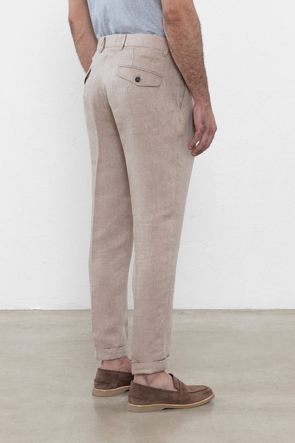 Peserico Pantalone chino in chevron di puro lino Negozio