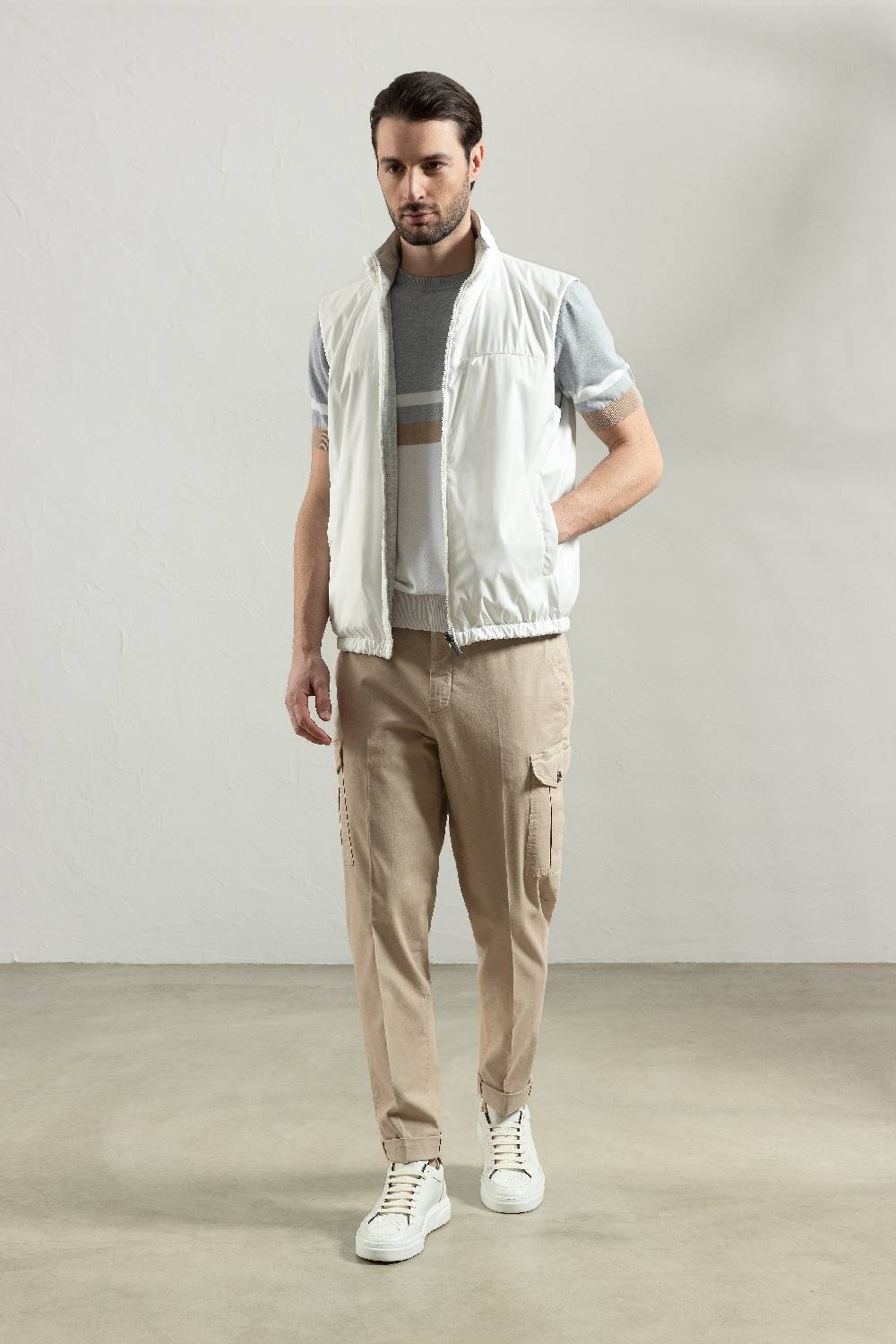 Peserico Pantalone chino in gabardina di cotone stretch Nuova