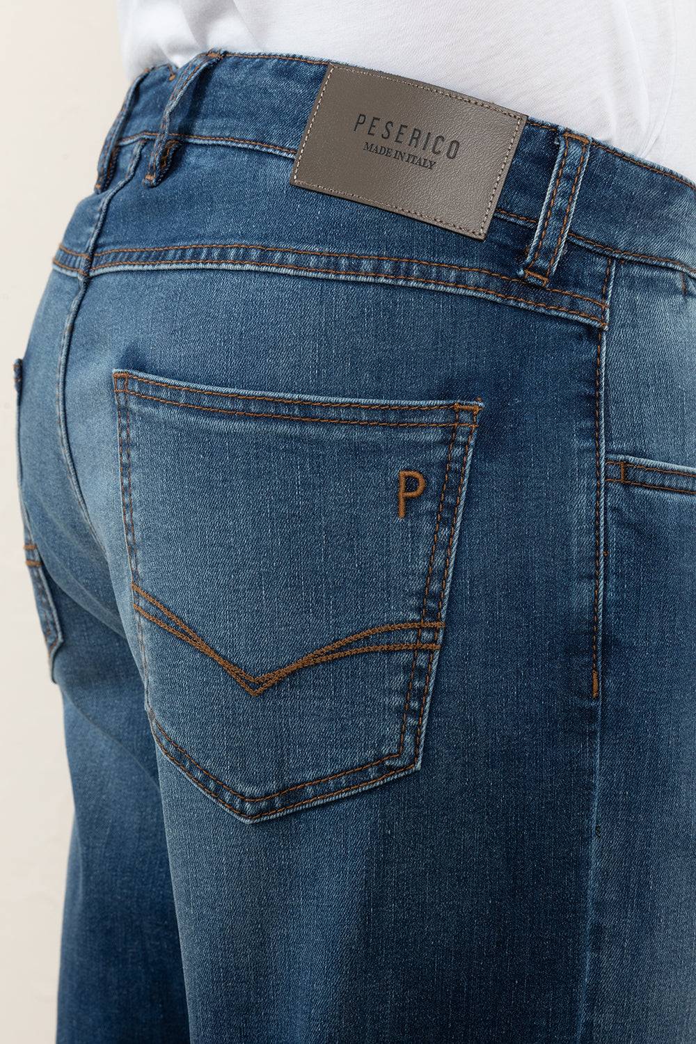 Peserico Pantalone in leggero denim di cotone Italia