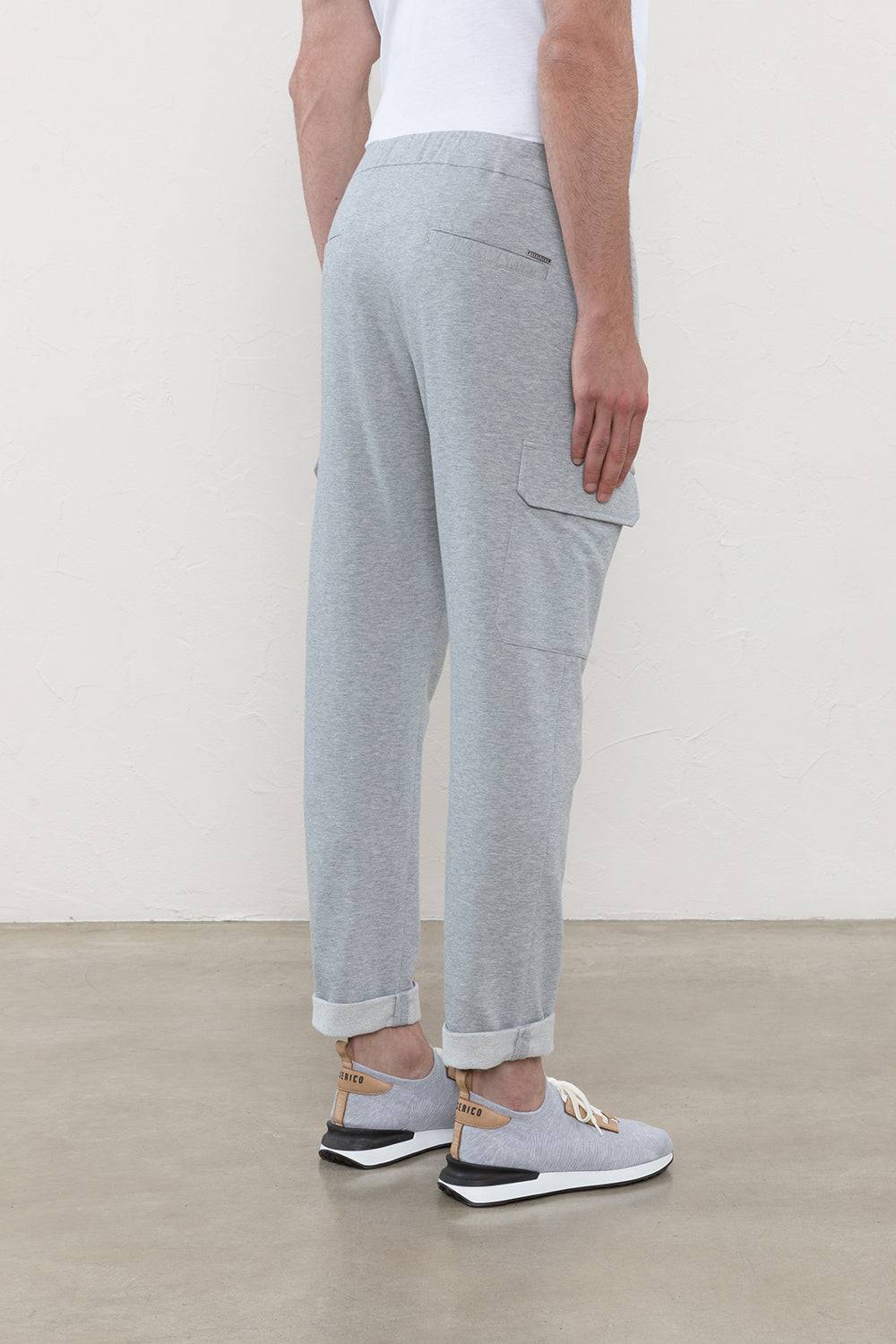 Peserico Pantalone jogger in morbido jersey di cotone mélange Offerta speciale