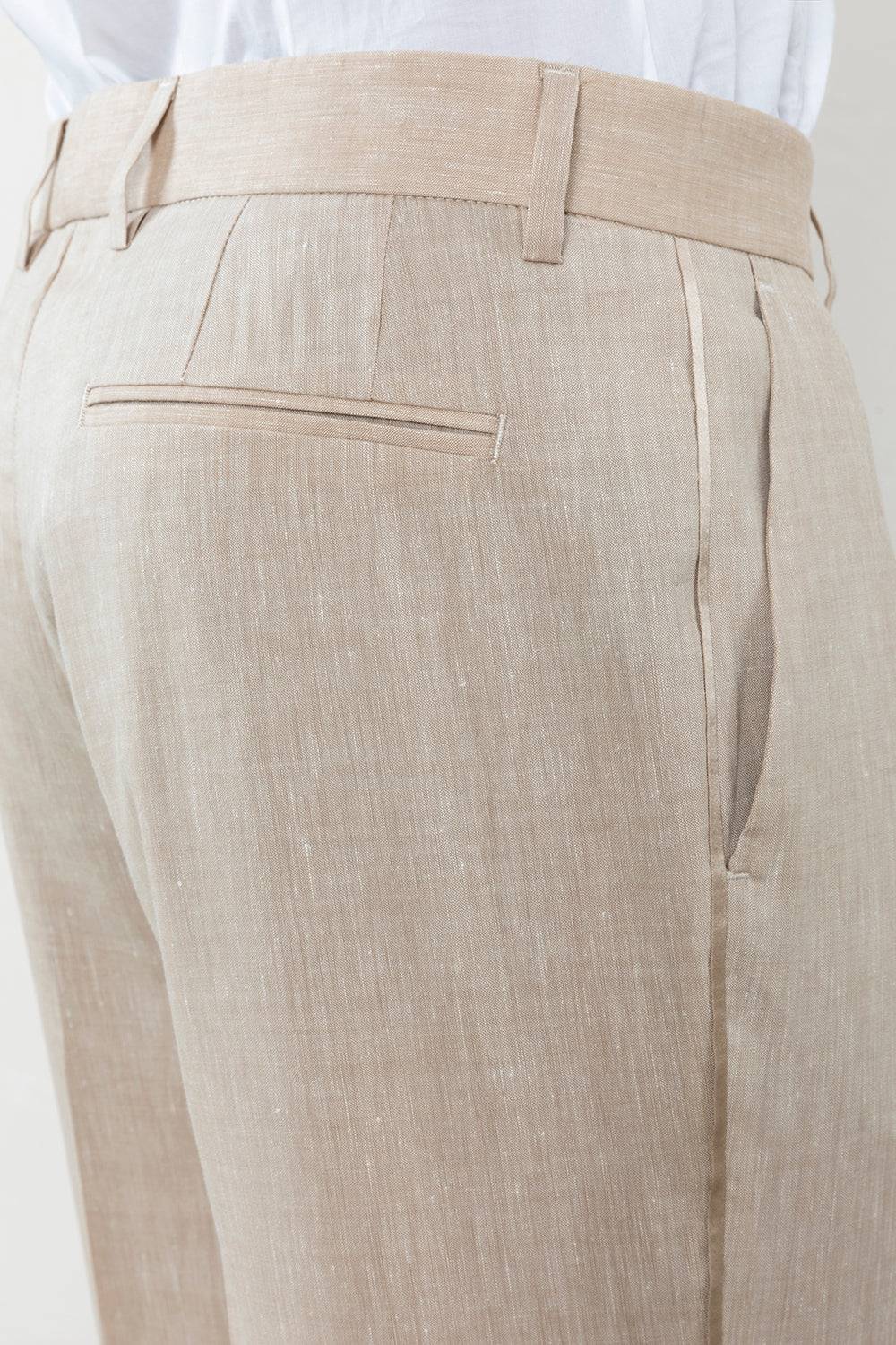 Peserico Pantalone classico in tela Estrato di lana e lino Spedizione Gratuita