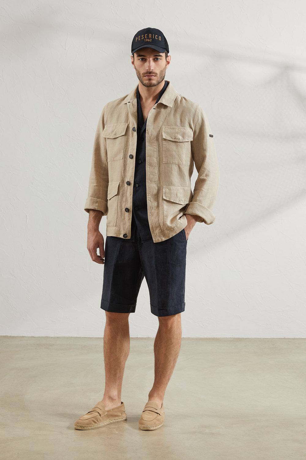 Peserico Pantaloncini in tela di lino Flash Sale