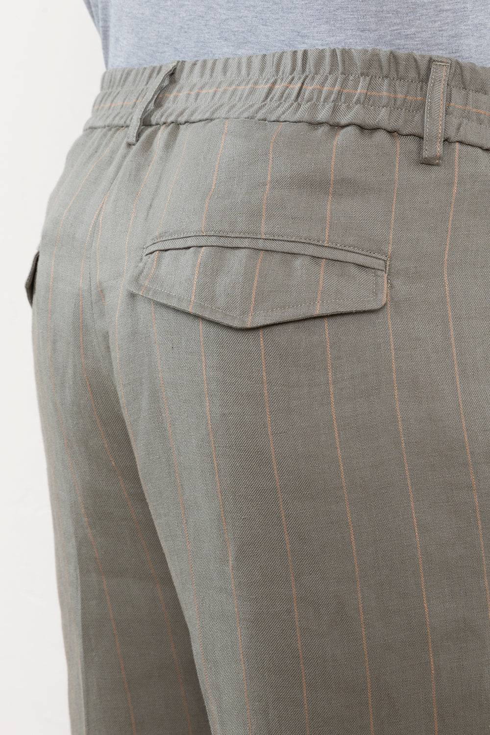 Peserico Pantalone jogger in lino gessato Fornitura limitata