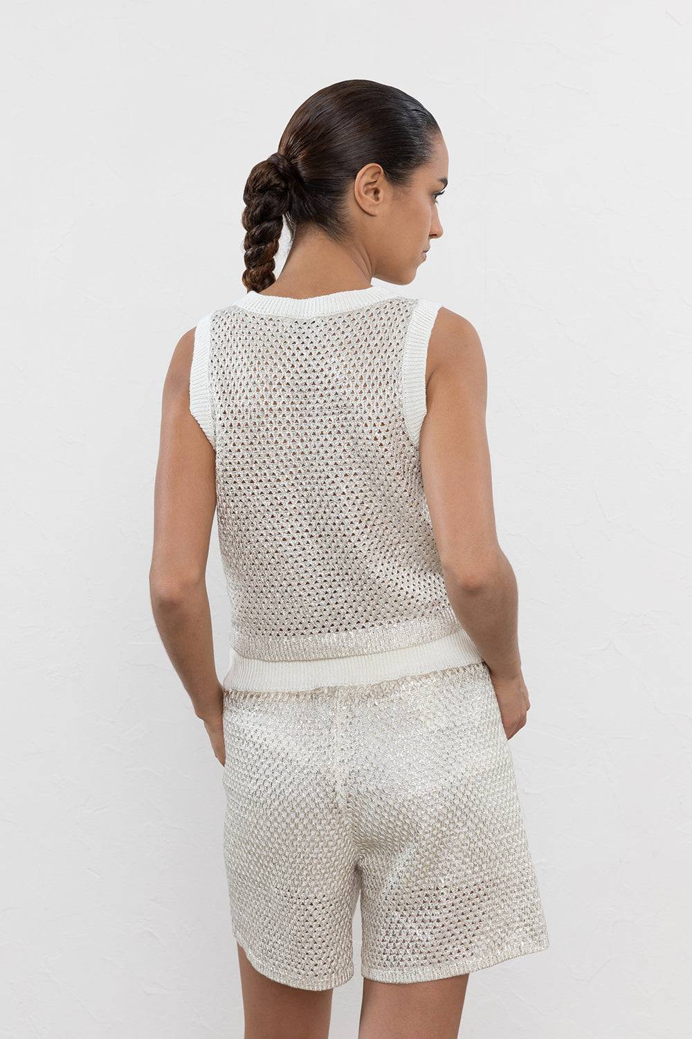 Peserico Top in cordonetto di cotone e lino Black Friday