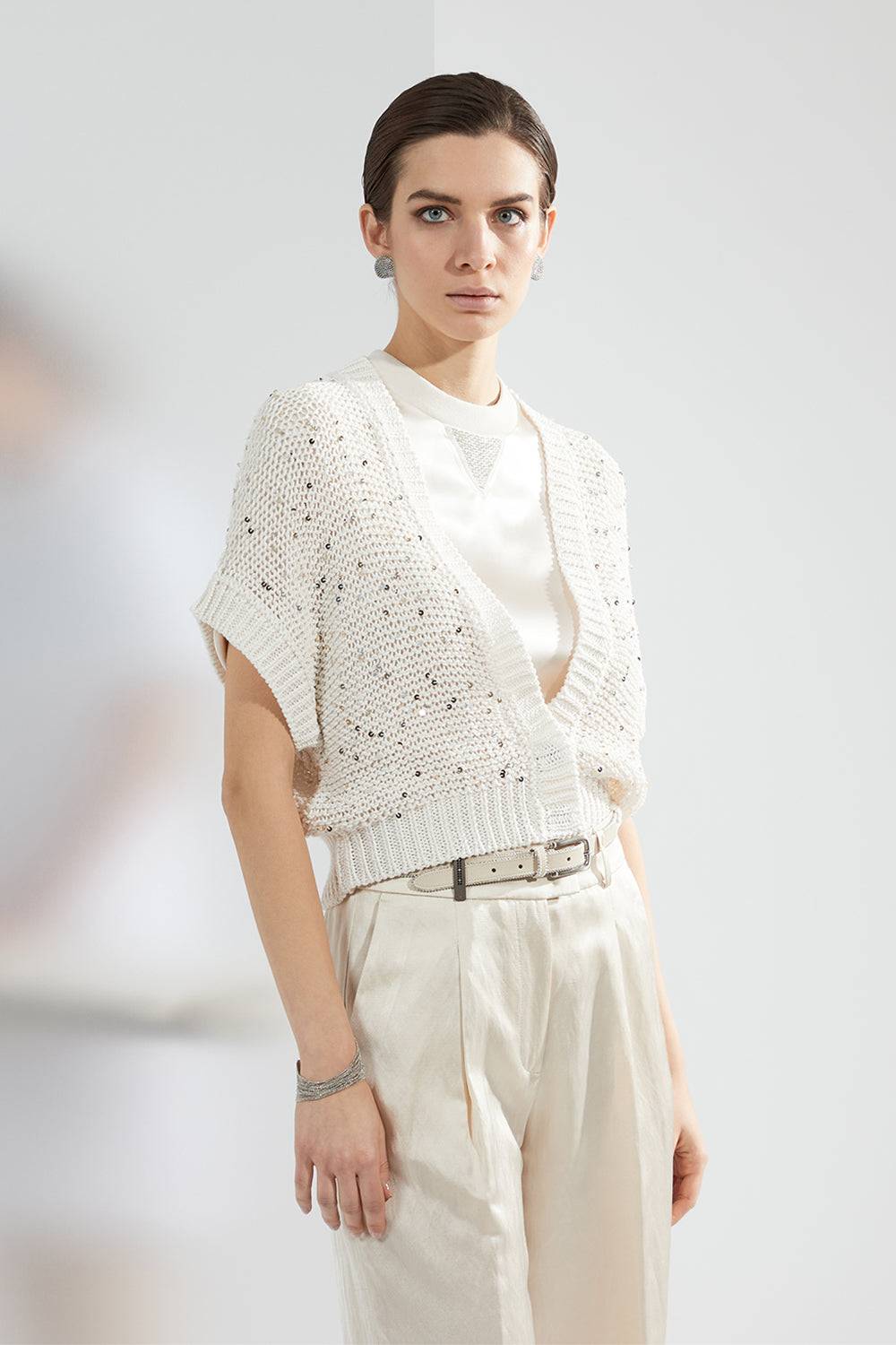 Peserico Cardigan in cotone e maxi paillettes Cyber Monday